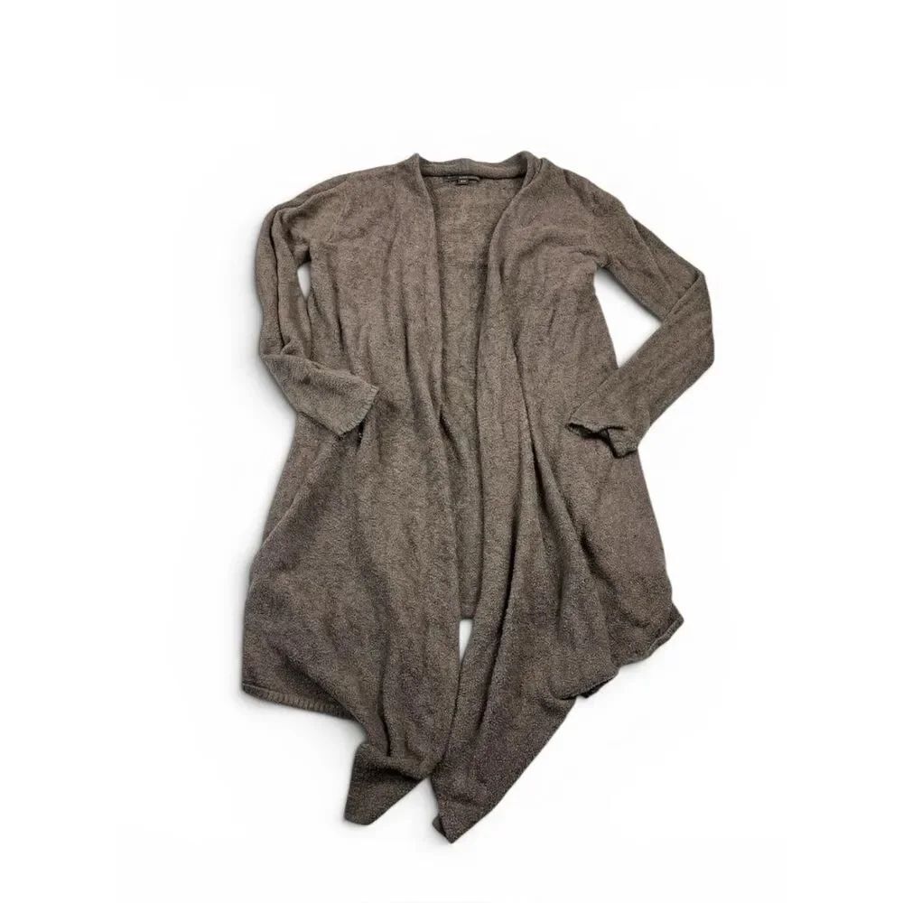 Barefoot Dreams Bamboo Chic Lite Island Wrap Cardigan Brown Comfort Knit S/M